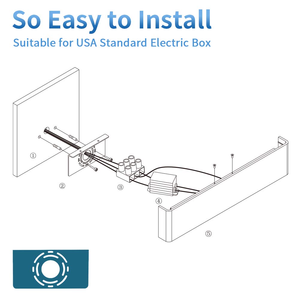 Aipsun 15.75in Matte White Modern Vanity Light Up and Down LED Vanity Light for Bathroom Wall Lighting Fixtures (White Light 5000K)