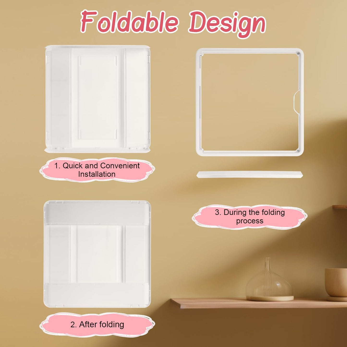 Honeydak 4 Pcs Clear Display Case for Figures Wall-Mounted Doll Storage Box 3Tiers Dust Proof Acrylic Figure Display Case with Magnetic Door for Collectible Mini Figures Toys 11.81 x 11.81 x 3.15 inch