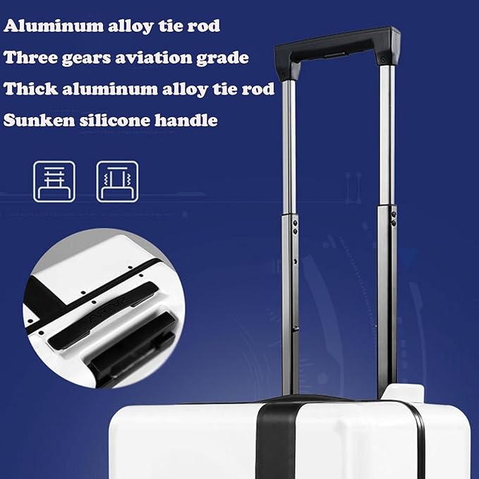 Electric Suitcase That Follows You, Smart Fingerprint Unlock Riding Trolley Case with Mobile Charging, Hardside Luggage Auto Follow, APP Control (C)