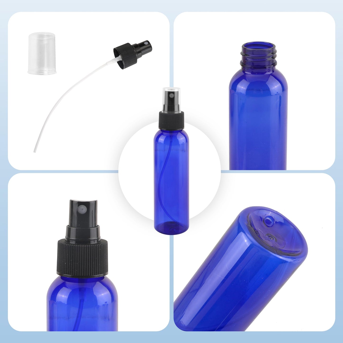 YEUIKERR 36 Pack Blue Plastic Spray Bottles 8 oz Small Spray Bottle Fine Mist Cleaning Spray Bottles, 8 oz Empty Sprays Bottle Bulk for Travel, Essential Oils, Cleaning