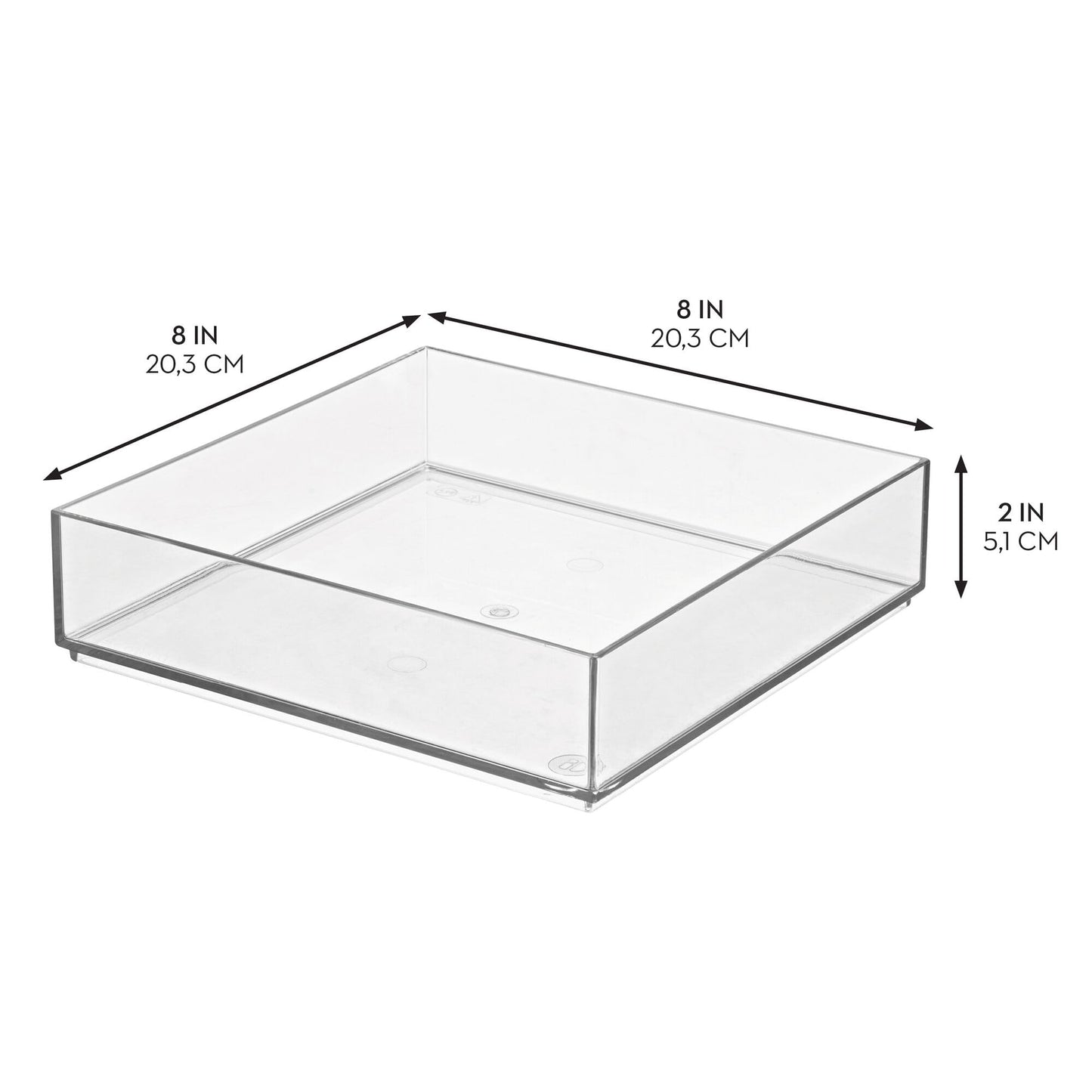 iDesign Plastic Makeup Drawer Organizer Tray - Vanity Organizer or Desk Drawer Organizer - Set of 2 - Clear