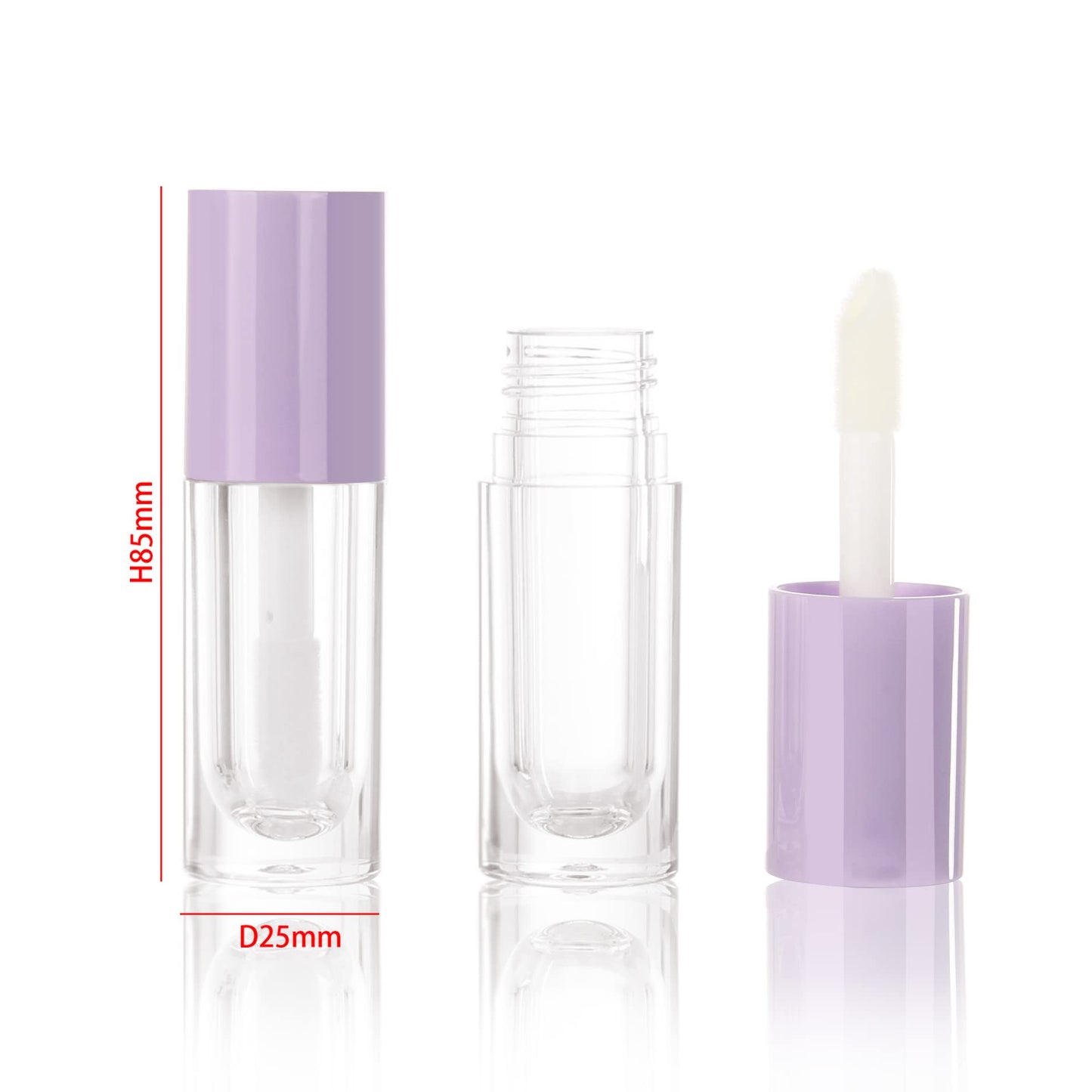 COSIDEA 14pcs Empty purple 6ml big brush lip gloss tubes for DIY lip gloss, lipgloss containers