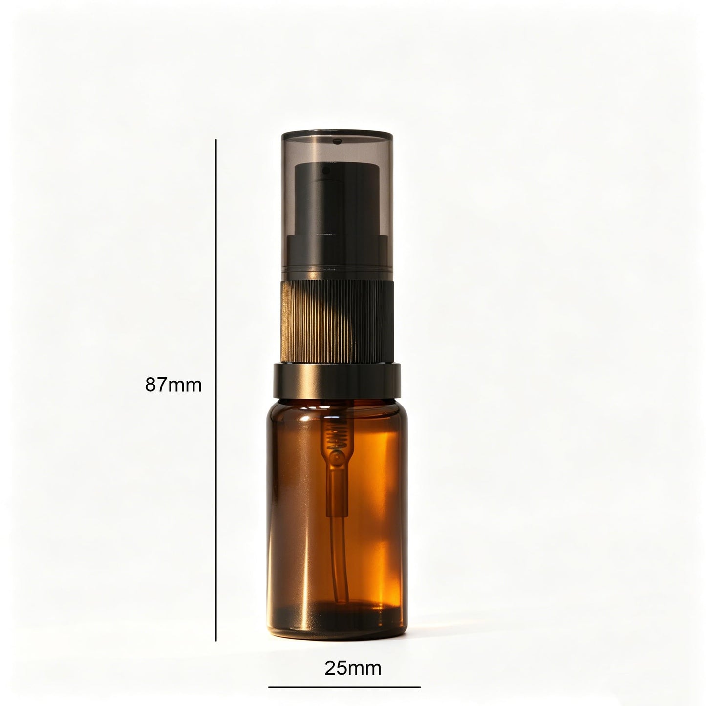 Jagolain 12Pack 10ml Amber Glass Pump Bottle, Travel Refillable Cream Lotion Essentail Oil Bottles,Empty Small Cosmetic Dispenser Shampoo Containers (10ml amber 12pcs)
