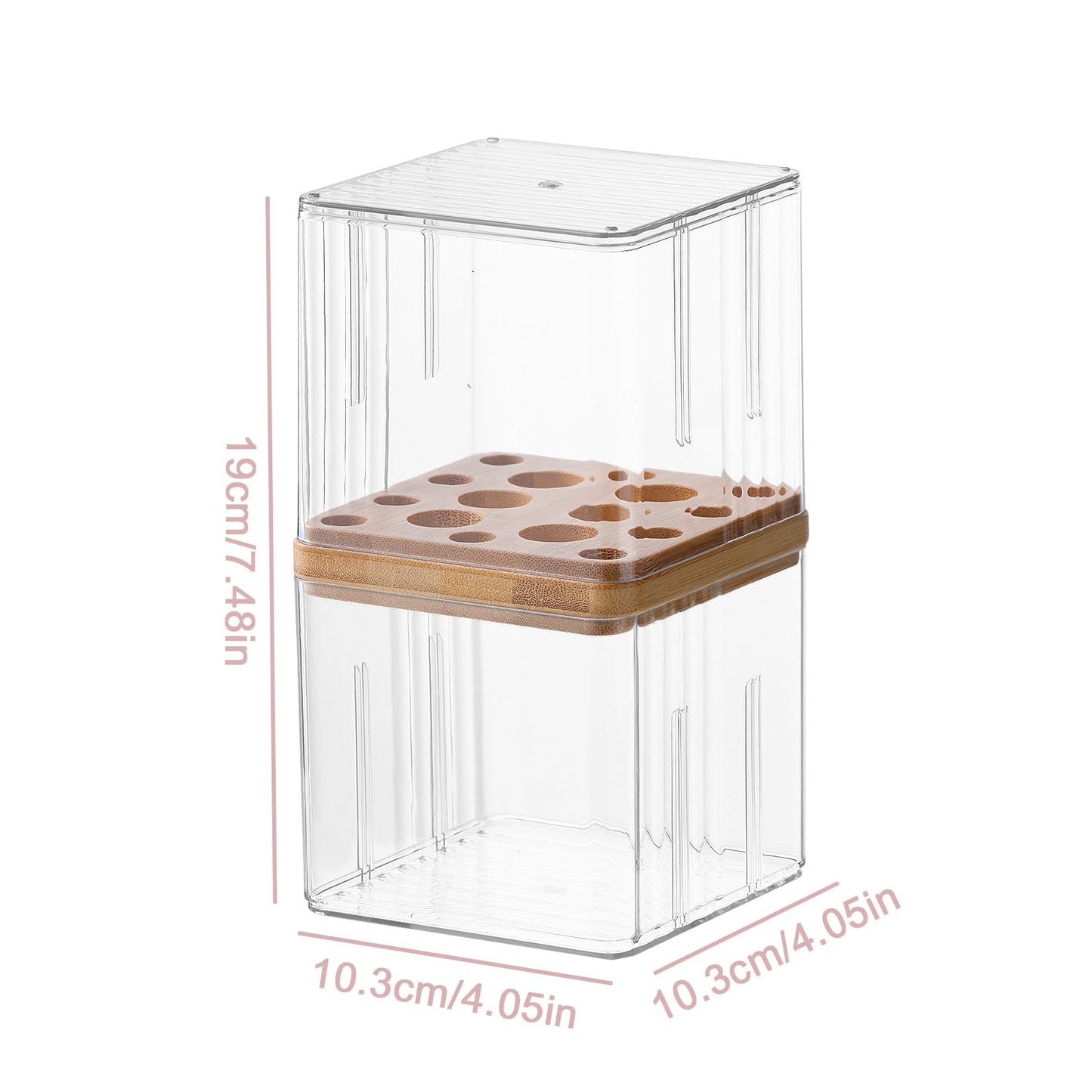 SUNFICON Makeup Brush Holder with Cover Makeup Brush Container With Lid Clear Makeup Brush Holder Organizer Waterproof Dustproof Beauty Brushes Storage Case Stand for Vanity Bathroom Countertop,Gift