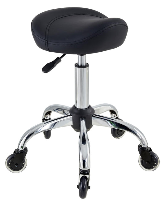 Towning Saddle Stool Chair, Ergnomic Stool with Wheels, Rolling Salon Stool Chair with Comfortable Seat Padding, Height Adjustable Saddle Chair for Hair Stylist Kitchen Spa Drafting Office Home