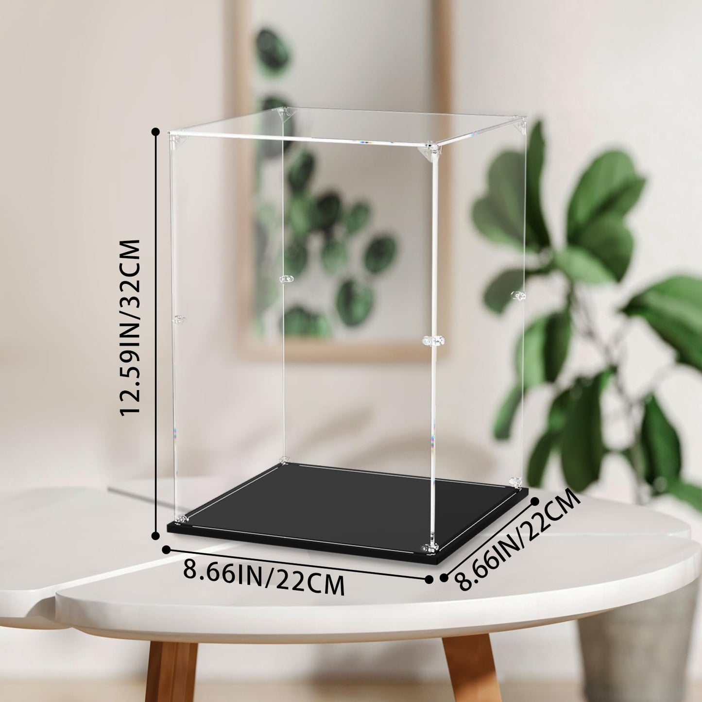 Clear Acrylic Display Case, Self-Assemble Showcase for Collectibles, Action Figures, Dolls- Alternative Glass Box for Commemorative Gifts (8x8x12inch, 22x22x32 cm)