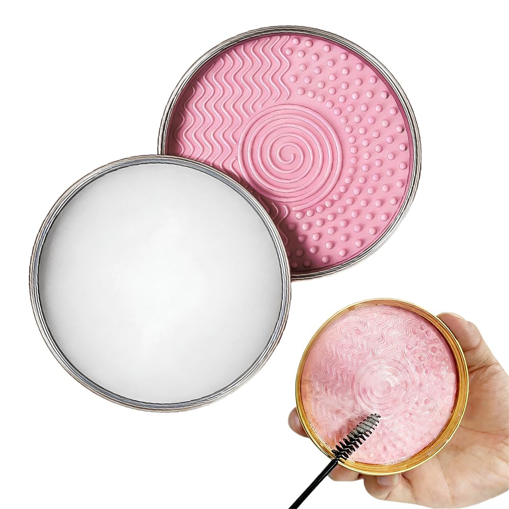 Shellfairy Makeup Brush Cleaner Soap With Silicone Cleaning Pad, Cleans Waterproof Makeup For Synthetic & Natural Brushes & Sponges, Deep Cleaning, 100g/3.53oz (White)