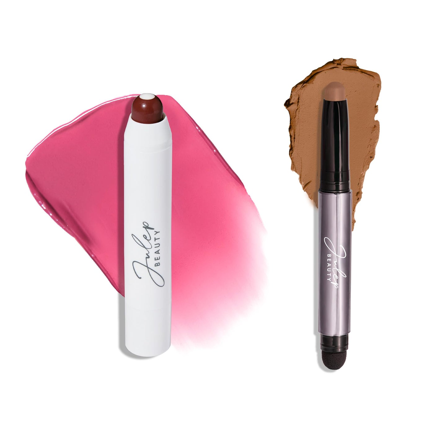 Julep Eyeshadow 101 Crème to Powder Waterproof Eyeshadow Stick, Smoky Tawny Matte & It's Balm Lip Balm Crayon, Full-Coverage Lipstick & Lip Moisturizer with Semi Gloss Finish, Sweet Sangria