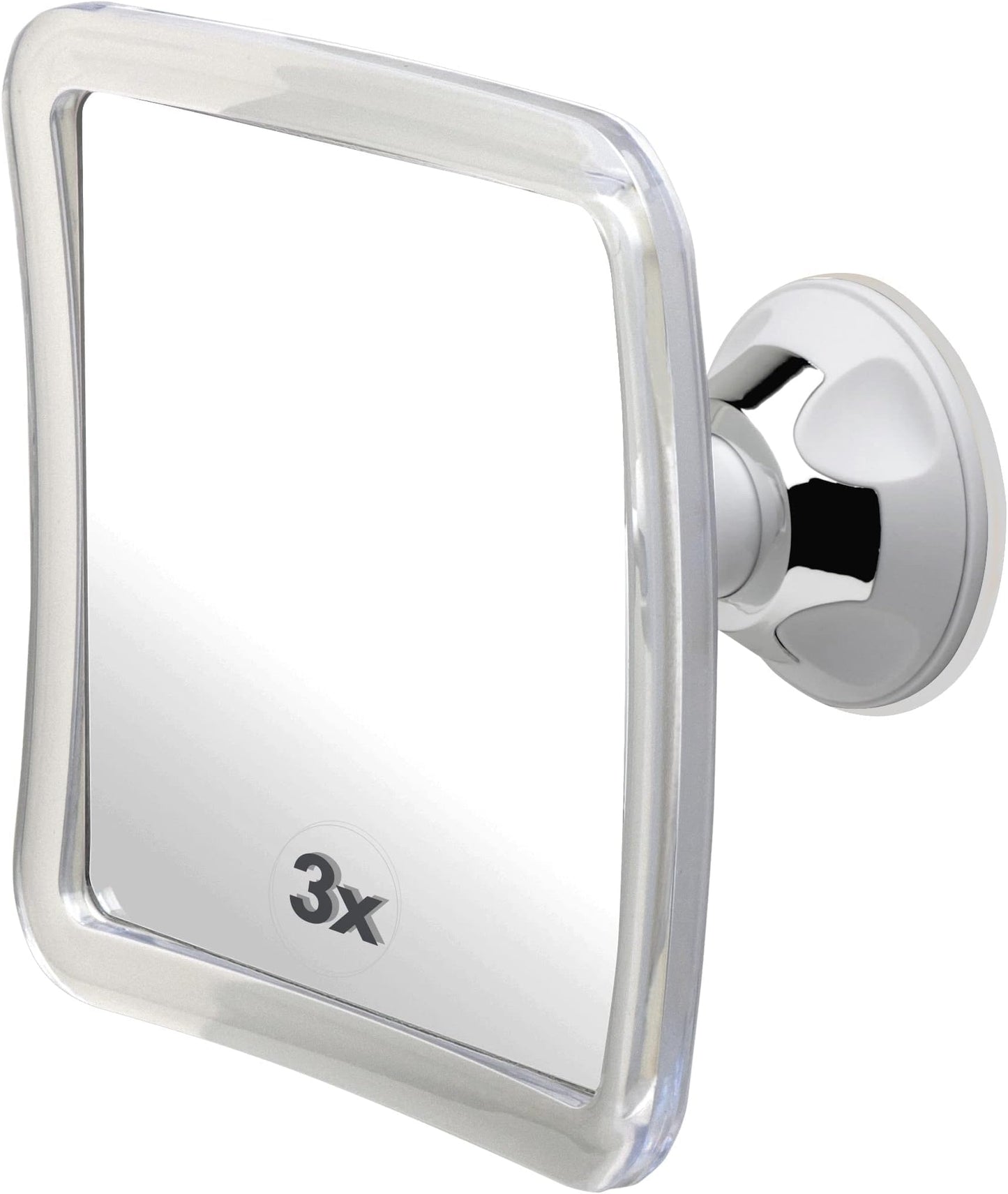 MIRRORVANA 3X Magnifying Shower Mirror for Fogless Shaving with Suction Cup, Shatterproof Surface and 360° Swivel, 6.3" x 6.3"