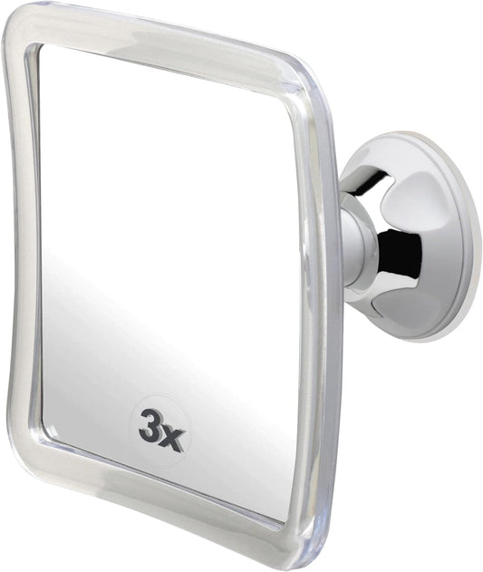 MIRRORVANA 3X Magnifying Shower Mirror for Fogless Shaving with Suction Cup, Shatterproof Surface and 360° Swivel, 6.3" x 6.3"