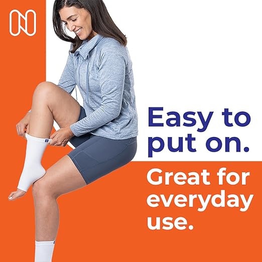 NanoSocks Compression Socks for Women & Men (1 Pair) - BEST Ankle Brace Support Sleeve for Neuropathy, Plantar Fasciitis, Diabetic Foot Nerve Pain Relief - Toeless (Large, Black)