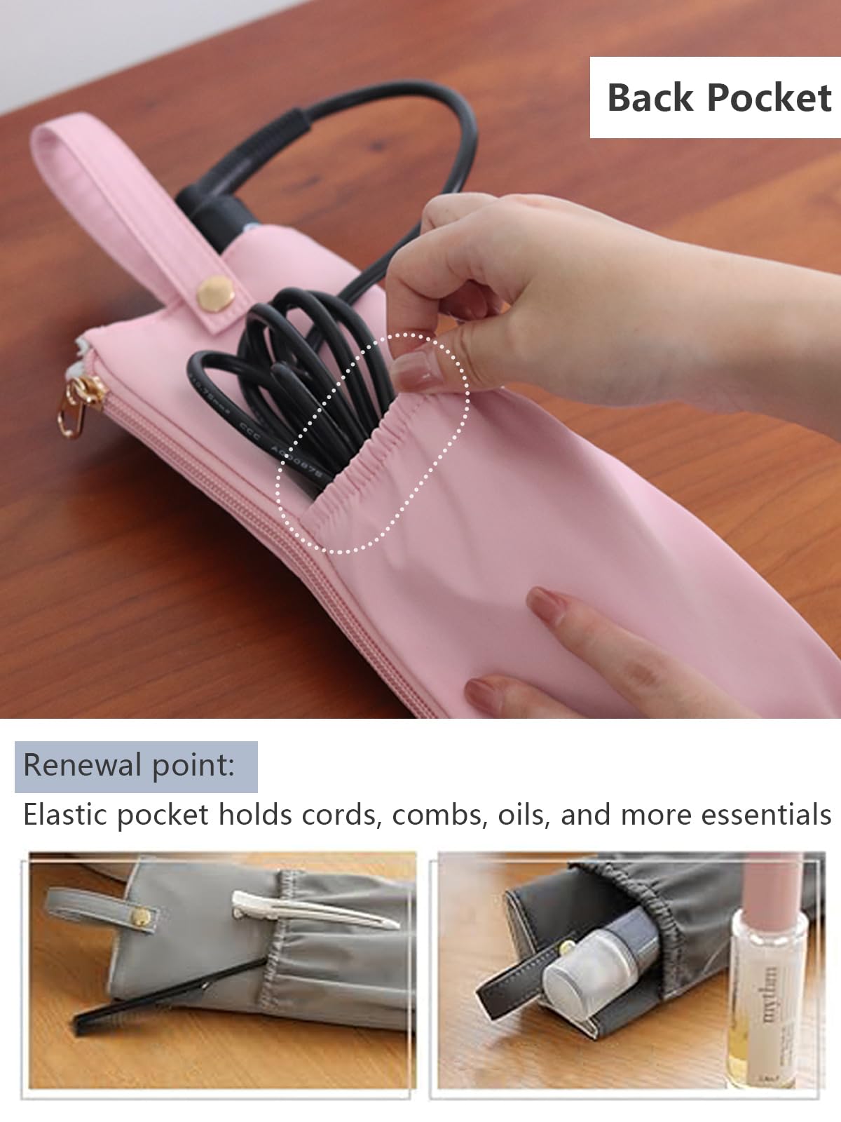 Lifeplus Holder & Mat for Hot Tools, Curling Iron Flat Iron Heat Resistant Hair Tools Travel Bag - Ideal for Home, Travel, Red