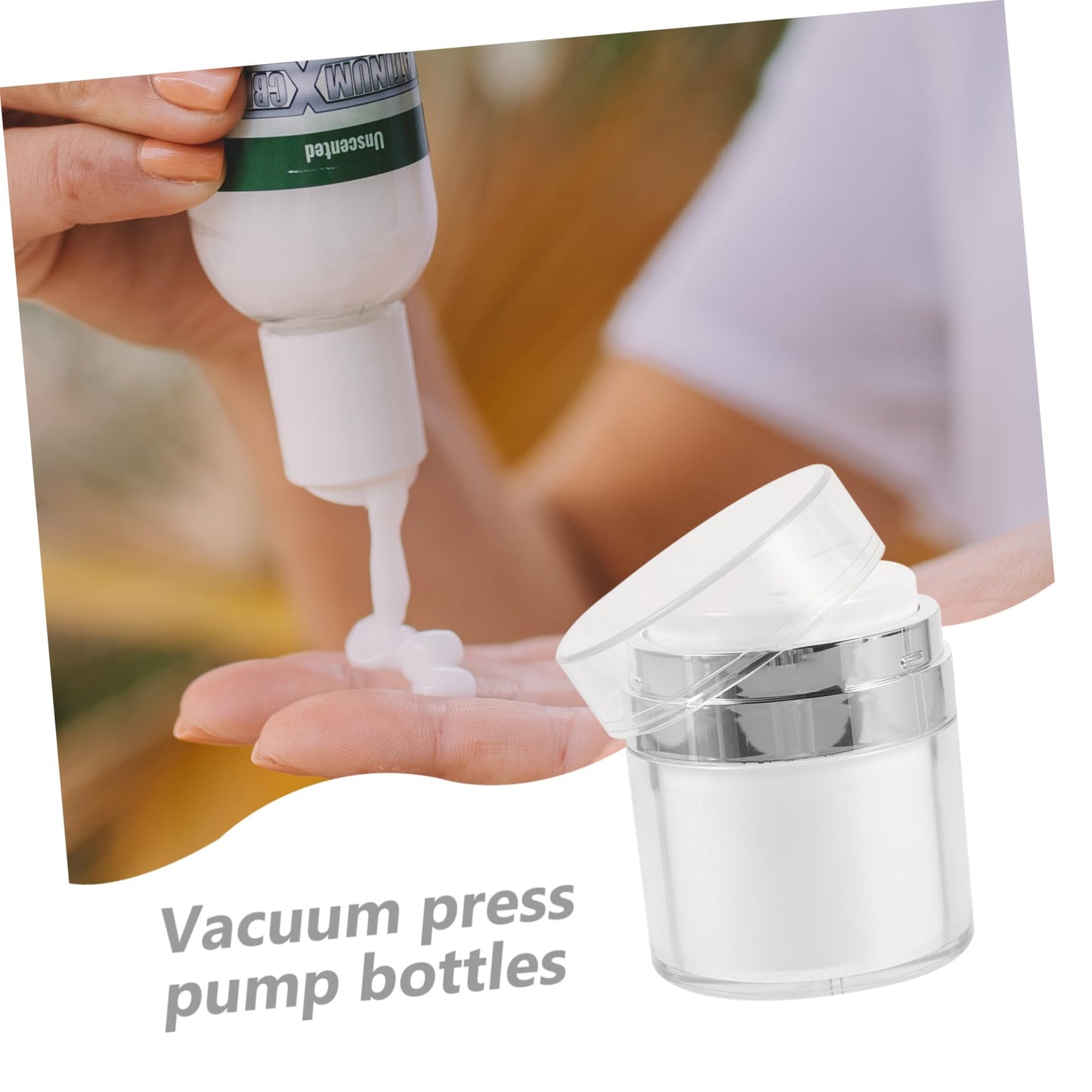 6 Pcs Press Cream Jar Airless Lotion Dispenser Airless Pump Jars Airless Lotion Bottle Refillable Airless Lotion Jar Cream Sub Bottle Sample Container Pot Airless Pump Bottle/1249