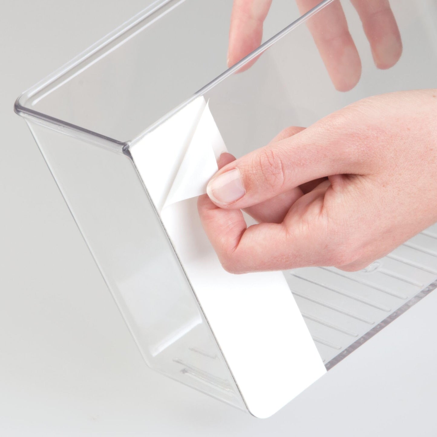 iDesign Adhesive Organizer Bin, Set of 2, Clear