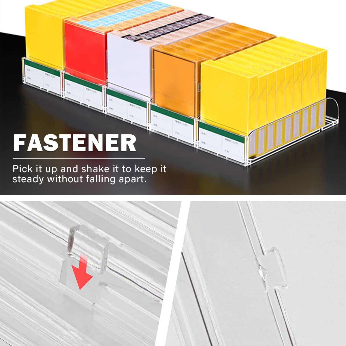 FERCAISH 10 Pcs Store Display Shelves Matchbook Display Case, 10pcs Automatic Tobacco Display Stand Rack Pushers Cigarette Display Holder