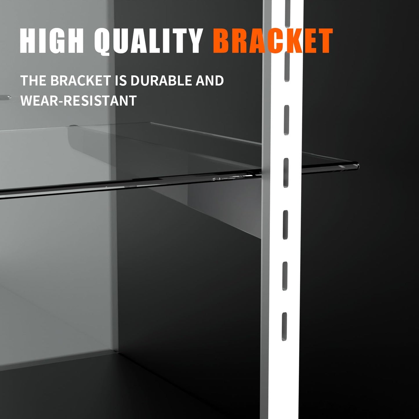 HUZJIEHUI 48" W x 18" D x 38" H - Black Retail Display Case, Glass Display Case with Storage，Illuminated Full Vision Display Showcase for Store