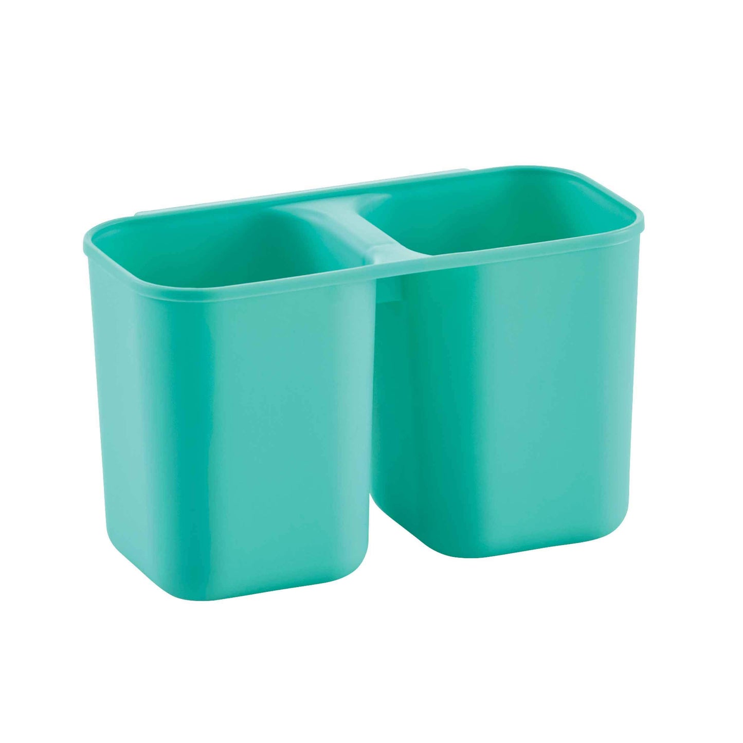 Farberware Compact Dish Drying Rack with Drainboard, Flatware Caddy and Sink Brush, Teal - Holds 9 Plates, Fits Small Kitchens, Apartments and Dorms