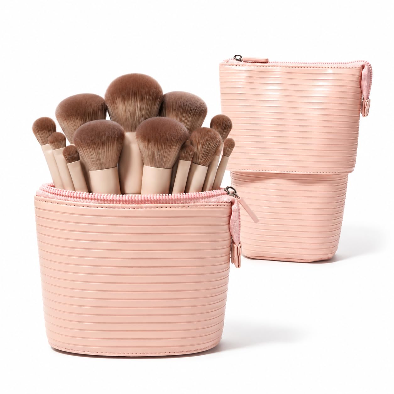 APT 1101 Convertible Travel Makeup Brush Bag, Stand-Up Brush Holder Pouch For Easy Access, Standing Portable Cosmetic Organizer, Organizer for Brushes, Beauty Tools & Accessories