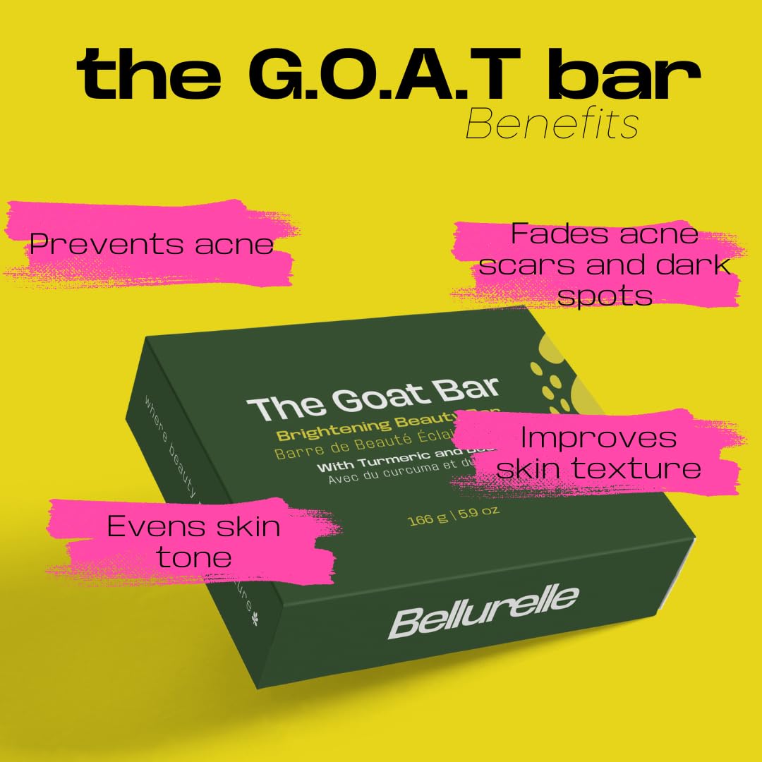 Bellurelle - The Goat Face & Body Bar - Fades hyperpigmentation, Nourishes, Brightens for All Skin Types