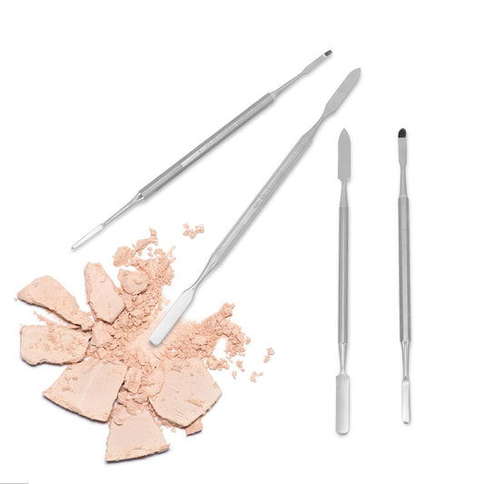 4Pcs Stainless Steel Depotting Spatula Makeup Spatula Tool Make Up Accessories for Makeup Cosmetics Mixing