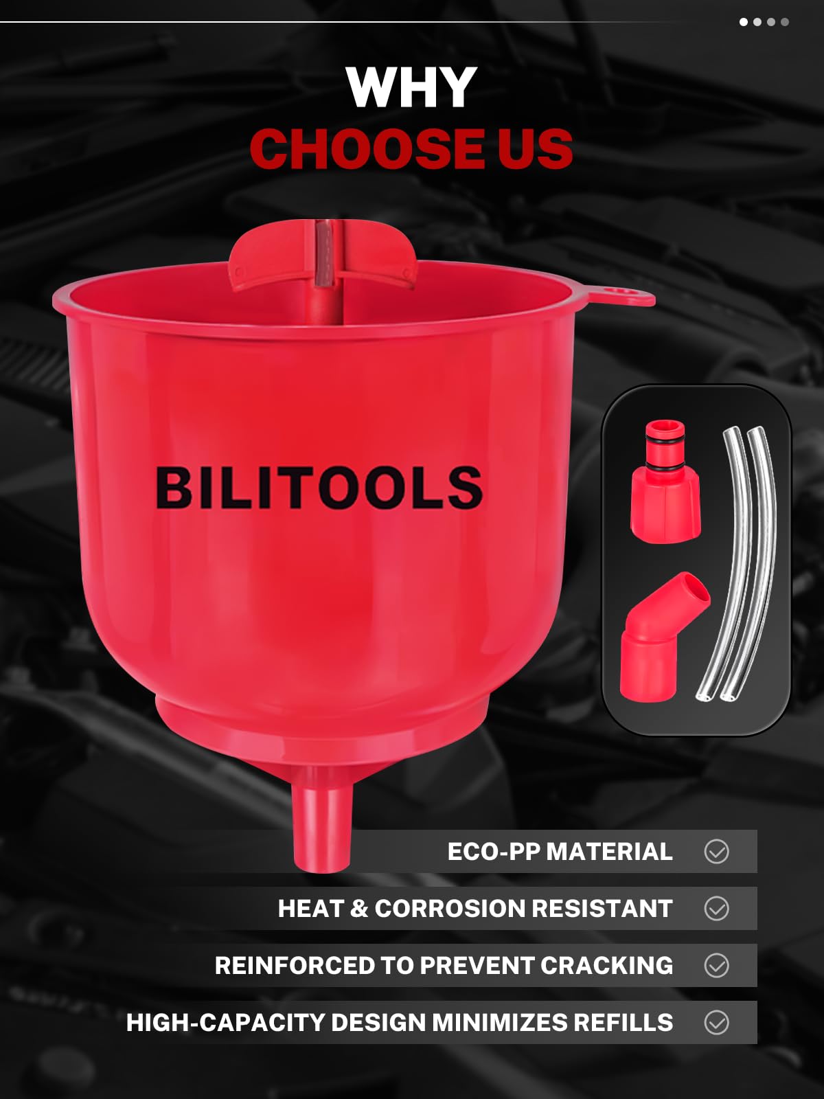 BILITOOLS Coolant Funnel Kit, Automotive Radiator Coolant Filling Tool