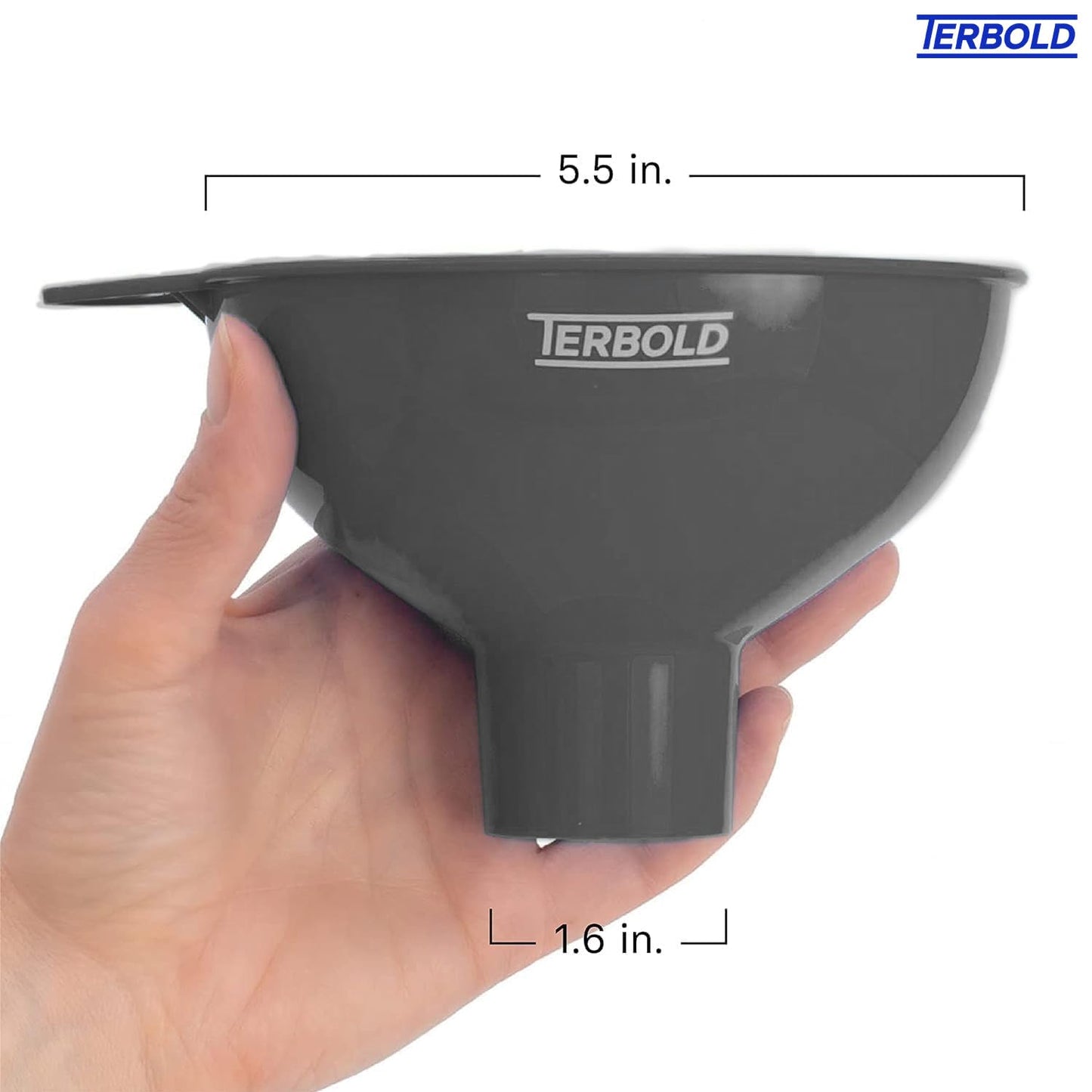Terbold 3pc Wide Mouth Canning Funnels for Filling Bottles and Mason Jars | Large Spout Quick Fill Food Grade Plastic Funnels for Kitchen Use (Gray)
