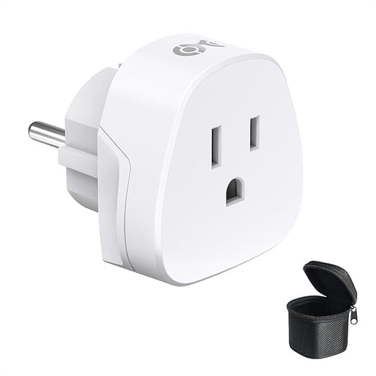 Cable Matters Type F Plug Adapter for Travel, US to EU Plug Adapter, Type E/F Power Converter for German/Austria/Slovakia/Bulgaria/France/Russia, CE & RoHS Certified