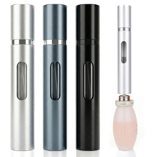 Manoai 3PCS 10ml Travel Perfume Atomizers, Refillable Portable Sprayer Bottles with Bottom-Filling for Fragrance, Perfect Travel Essentials for Men & Women.