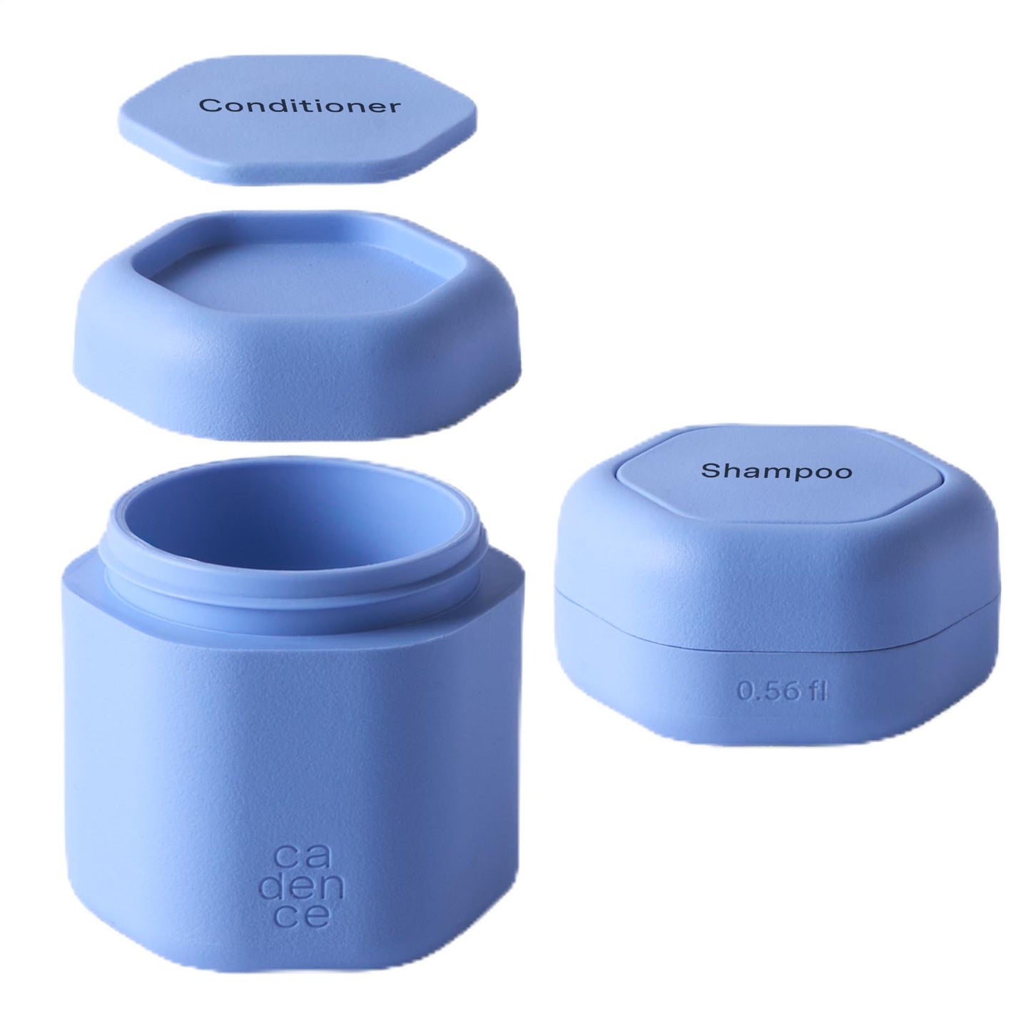 Cadence Capsules - Basic Skincare Set, Pacific - Three Small Containers with Magnetic Lids - 100% Leak Proof and TSA Approved for Travel and Carry On, Minimalist & Stackable (0.56 oz Each)