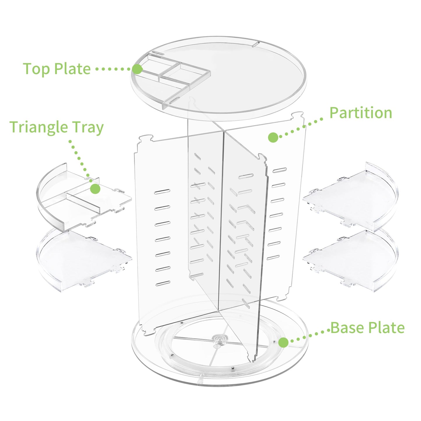 COYAHO 360 Rotating Makeup Organizer, Spinning Countertop, Cosmetic Holder Shelf, Make Up Organizers and Storage for Bedroom, Transparent