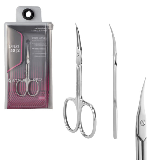 Staleks Pro Expert 50 Cuticle Scissors - Stainless Steel, Extra Fine Curved Blade for Precise Cuticle Trimming: Professional Manicure Scissors for cuticle SE-50/2