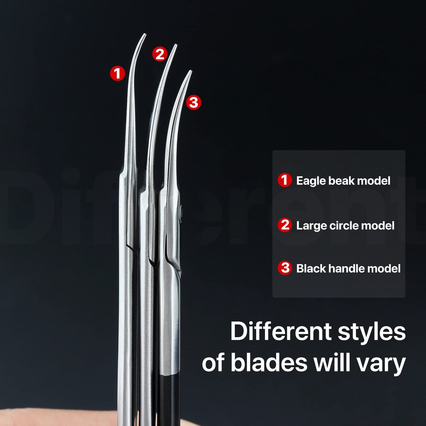 Qunzhao Cuticle Scissors for Women and Men Curved Stainless Steel with Tip Grooming Blades Manicure Nail for Dry Skin Nail Scissors (1)