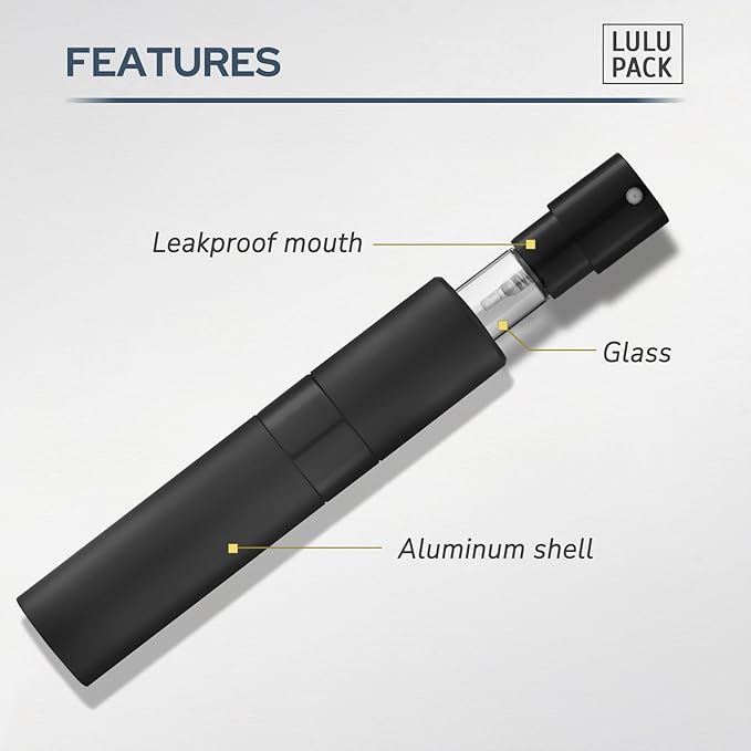 Perfume Atomizer Refillable Travel Bottle: Cologne Portable Sprayer for Men - Mini Spray Empty for Refill - 1oz Large Size Gold