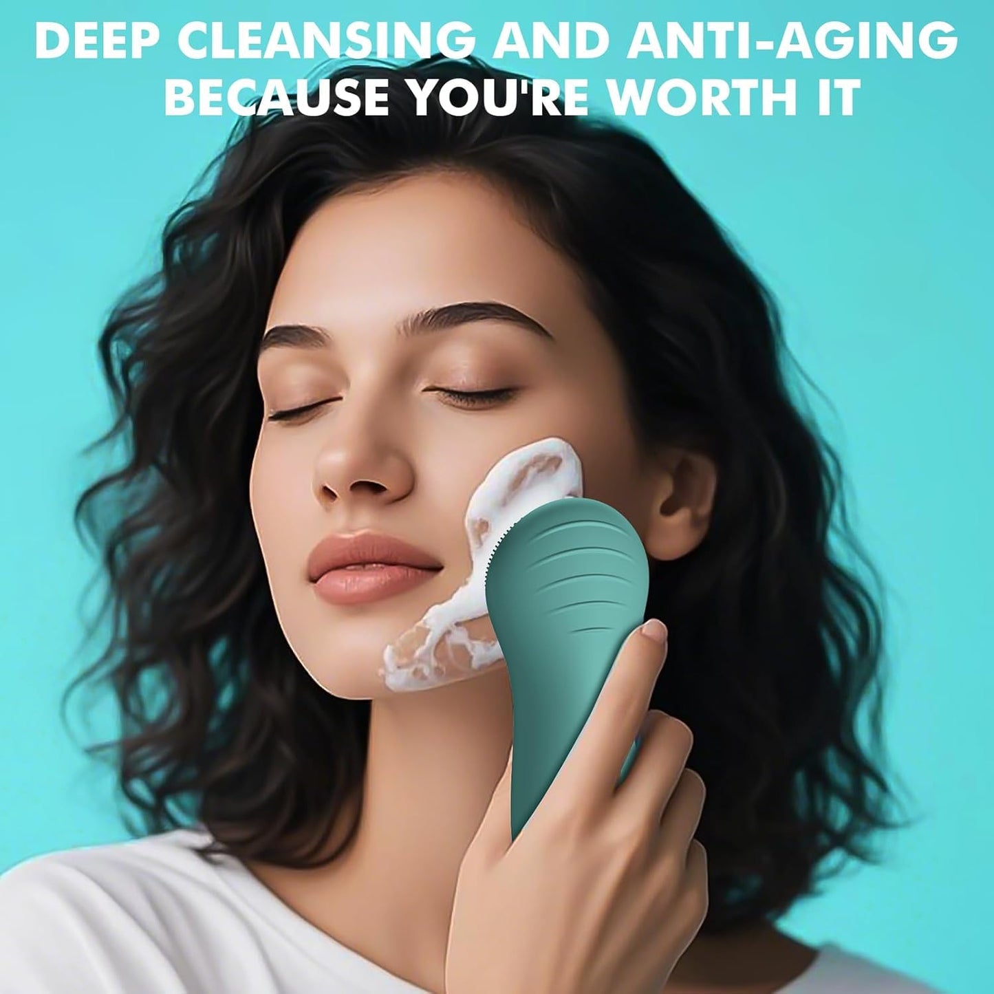 LZP Face Scrubber Facial Cleansing Brush Silicone Face Scrubber Exfoliator for Men & Women, Rechargeable Electric Facial Brushes for Cleaning and Exfoliating, Waterproof Face Scrub Brush