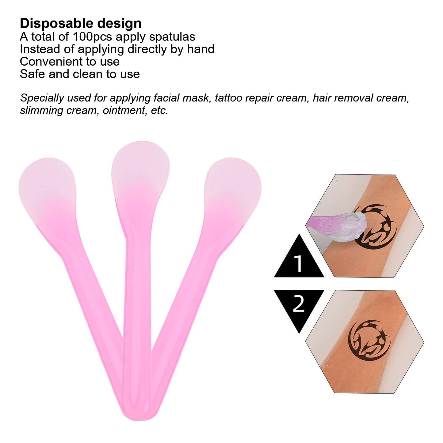 100pcs Cosmetic Apply Spatula - Disposable Mask Spatulas Makeup Face Mud Mask Mixing Spoon Translucency Mask Applicator Stick Repair Cream Wipe Scraper
