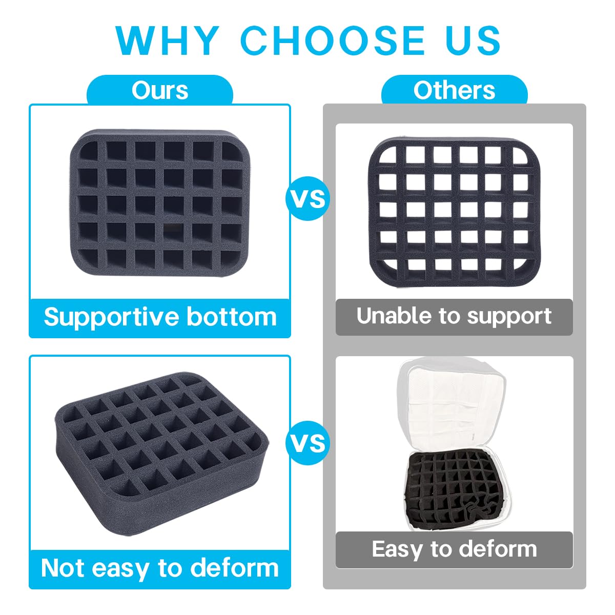 YAHOURWAT Nail Polish Organizer Holder Foam Pad with Slots for Storage 30 Bottles (15ml/0.5fl.oz) Nail Polish or Essential Oil Tray for Drawers Black