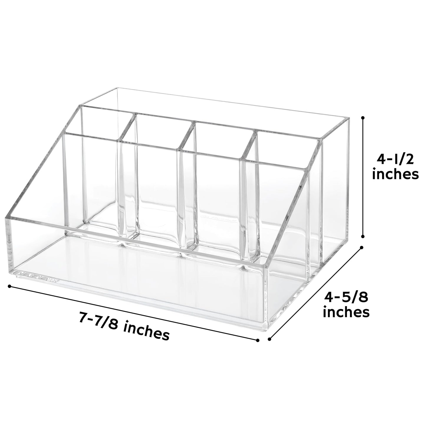 STORi Stackable Desk Organizer, Clear Pen Pencil Makeup Brush Holder for Desktops and Vanities, 6 Compartment Caddy (Made in USA)