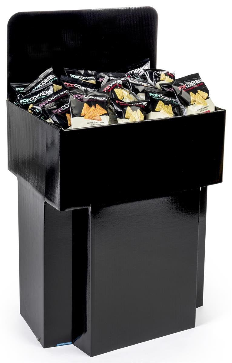 Displays2go Set of Five - Cardboard Retail Dump Impulse Bins, 42 Inch Tall, 23.5 x 19.5 Inch, with Sign Header (Black)