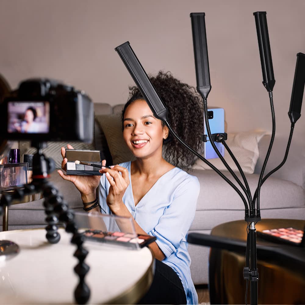 Four Arms LED Light Kit,2800k-6500k 30W, Continuous Lighting for Live Streaming Eyebrow Tattoo Makeup Nail Beauty YouTube Video Recording Product Photography