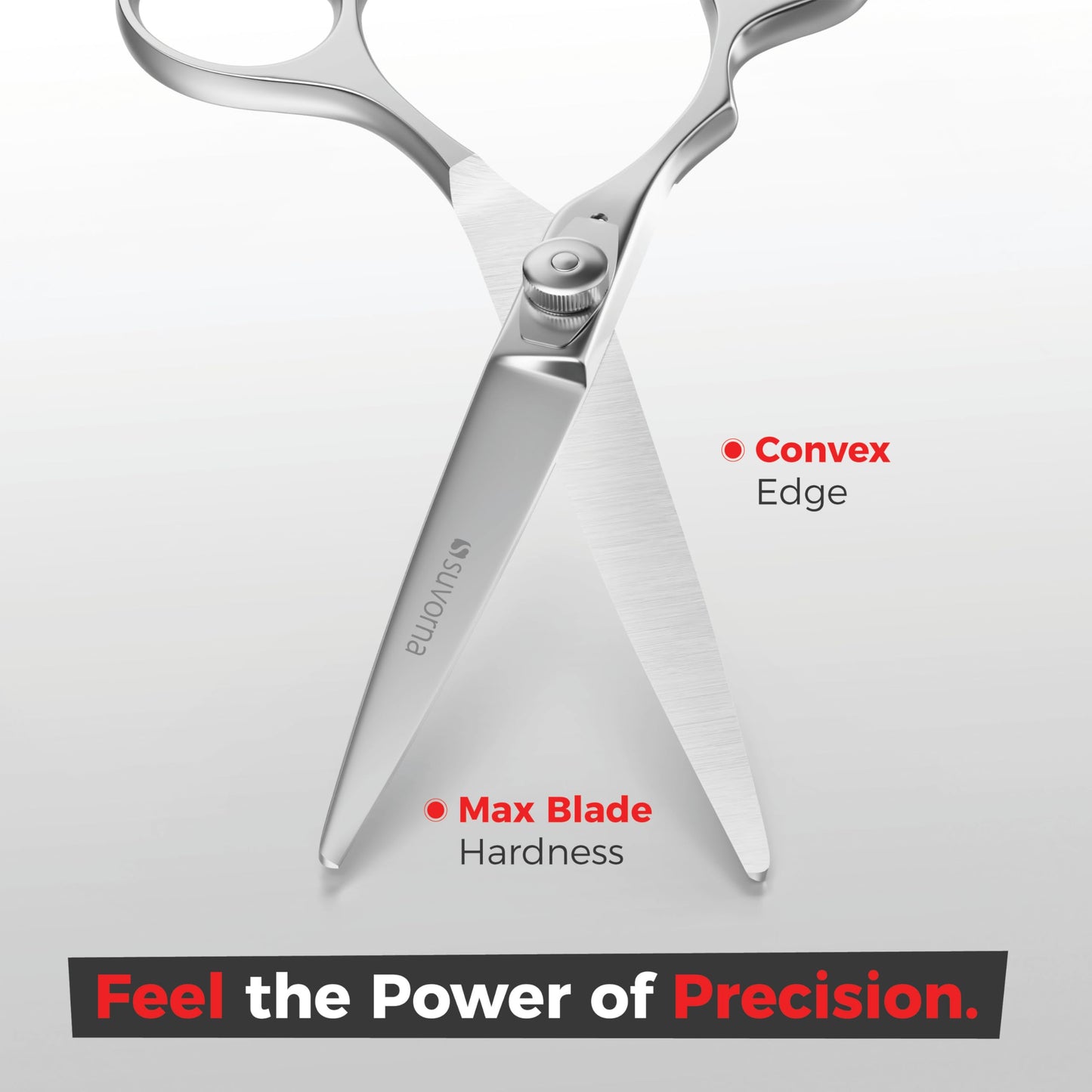 Suvorna Left Handed Hair Scissors Professional for Barbers and Hairdressers - Barber Scissors to Cut Hair - 6" Hair Cutting Scissors - Stainless Steel Hair Shears for Women, Men and Adults
