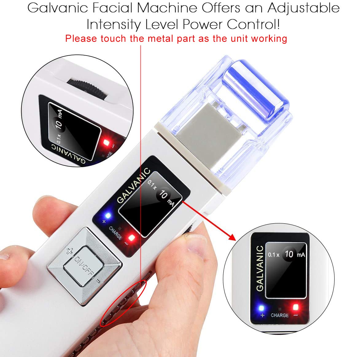 Portable Galvanic Microcurrent Skin Firming Machine, Anti-Aging Face Lift Massager Home Use Beauty Salon Device