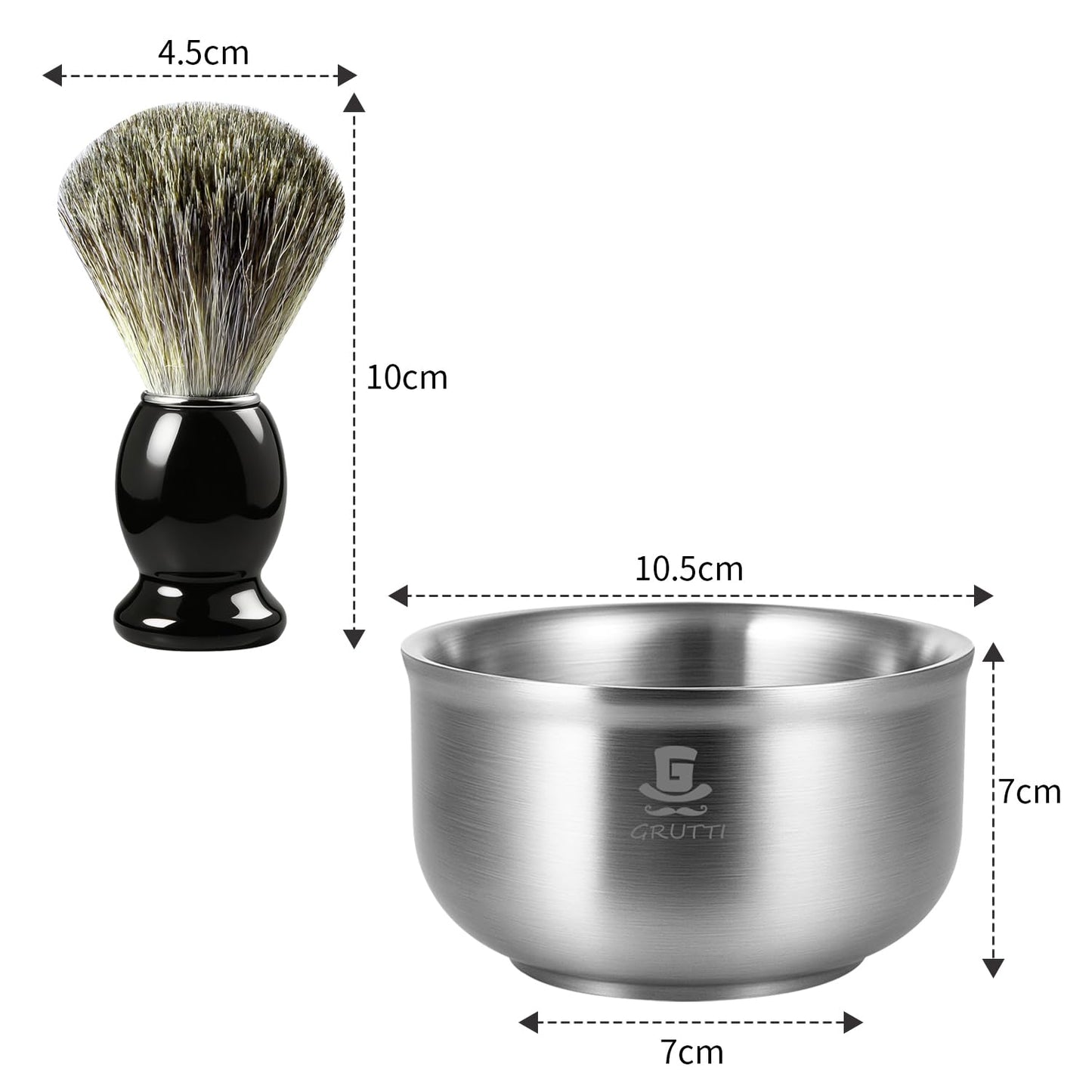 Shaving Brushes Kit for Men, Include Shave Balm, Brush & Bowl, Fashion Shaving Kit - Christmas Birthday Anniversary Valentine's Father's Day 3-Piece Gift Kit for Dad Men Friend Husband Boyfriend