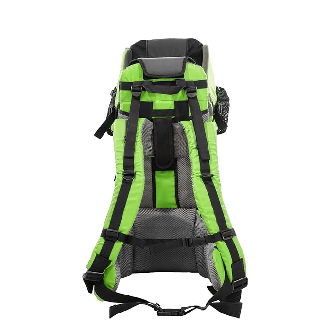 ClevrPlus Cross Country Baby Backpack Carrier, Green, Toddler Hiking Backpack with Comfortable Seat, Adjustable Straps & Belt, Foldable Frame Lightweight Large Capacity Child Carrier for Outdoor