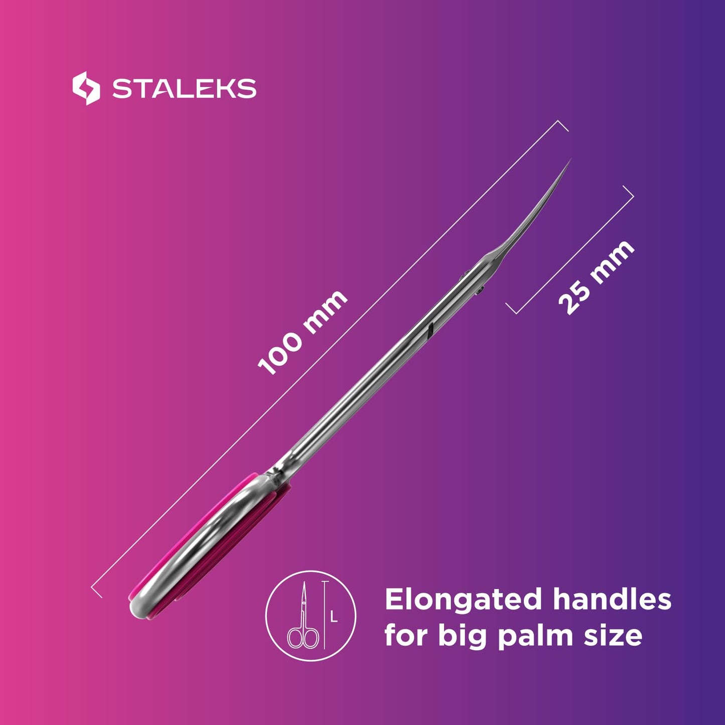 Staleks Professional Cuticle Scissors – Manicure Scissors, Stainless Steel, Extra Fine Curved Blades Smart 40 Type 3 SS-40/3