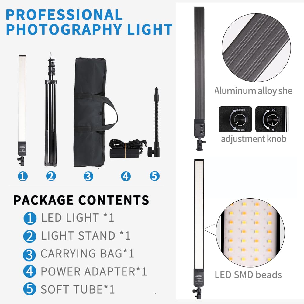 FEIFANTEAM LED Photography Light Kit for Studio Portrait Photography, Live Streaming, YouTube Video Shooting, Tattooing, Eyebrow Tattooing, Eyelash Beauty, Beauty Lighting