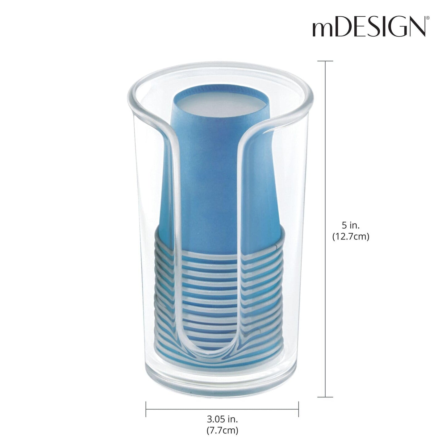 mDesign Small Plastic Cosmetic Pad Dispenser - Compact Storage Holder for Astringent Wipes on Bathroom Vanity Countertops, Cotton Rounds Included - Lumiere Collection - Clear
