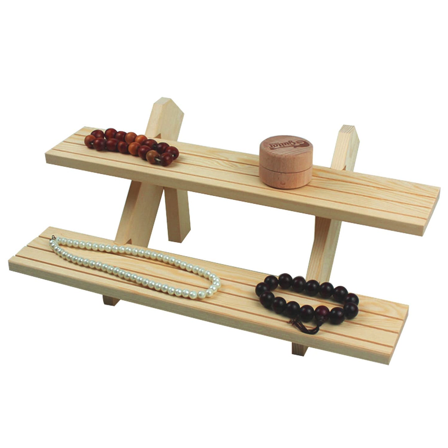 NAJMECHOY Retail Display Riser Earring & Ring Holder Wood Stand Storage Shelf Original