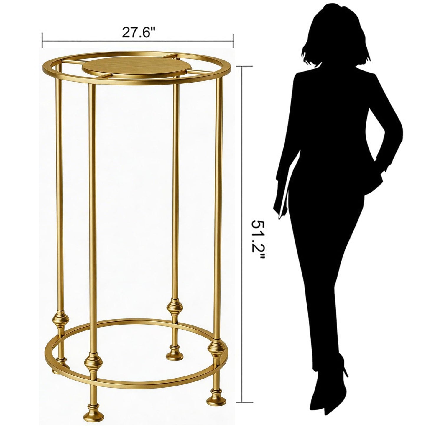 KUCKGO Round Garment Rack for Retail Display - Heavy Duty Metal Clothing Rack, Freestanding Clothes Hanging Rack for Boutique, Closet Storage for Dresses, Shirts & Coats, Gold