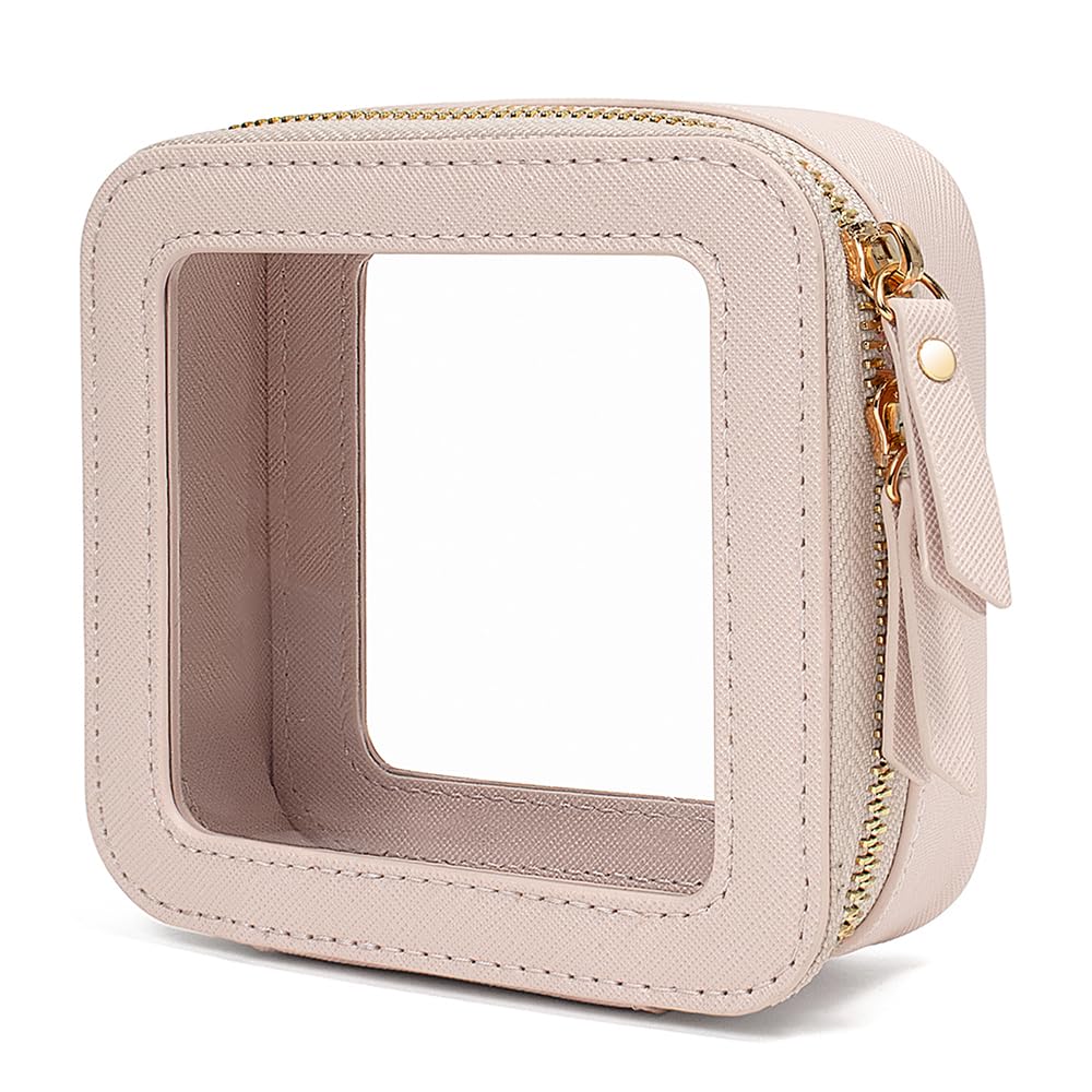 Small Clear Makeup Bag, Mini Clear Makeup Pouch Cute Make Up Bag for Purse Travel Essentials Toiletry Bag Waterproof Cosmetic Bag with Zipper Car Organizer Car Essentials for Women