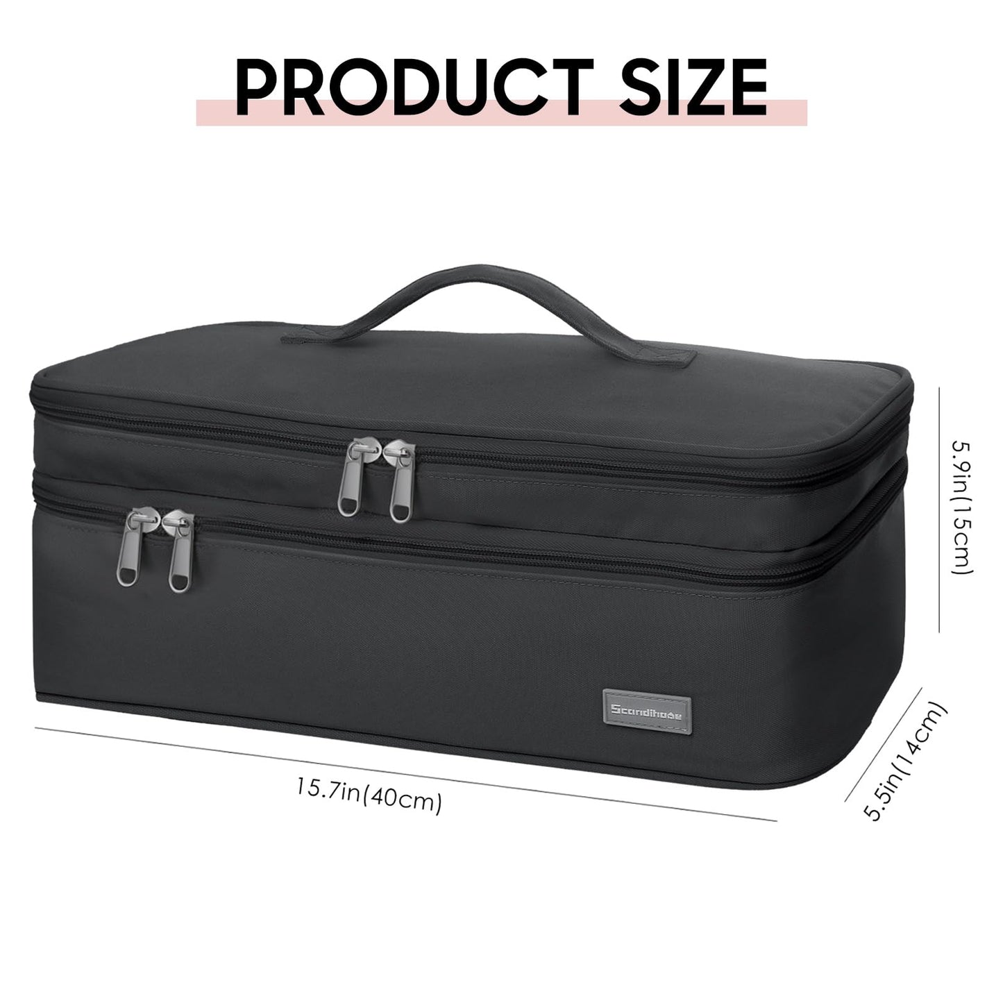 TWOOKTY Double-Layer Travel Carrying Case Portable Storage Organizer Bag for Women, Compatible with Revlon One-Step Hair Dryer and Volumizer Hot Air Brush and Attachments Scandihome Series (Bag Only)